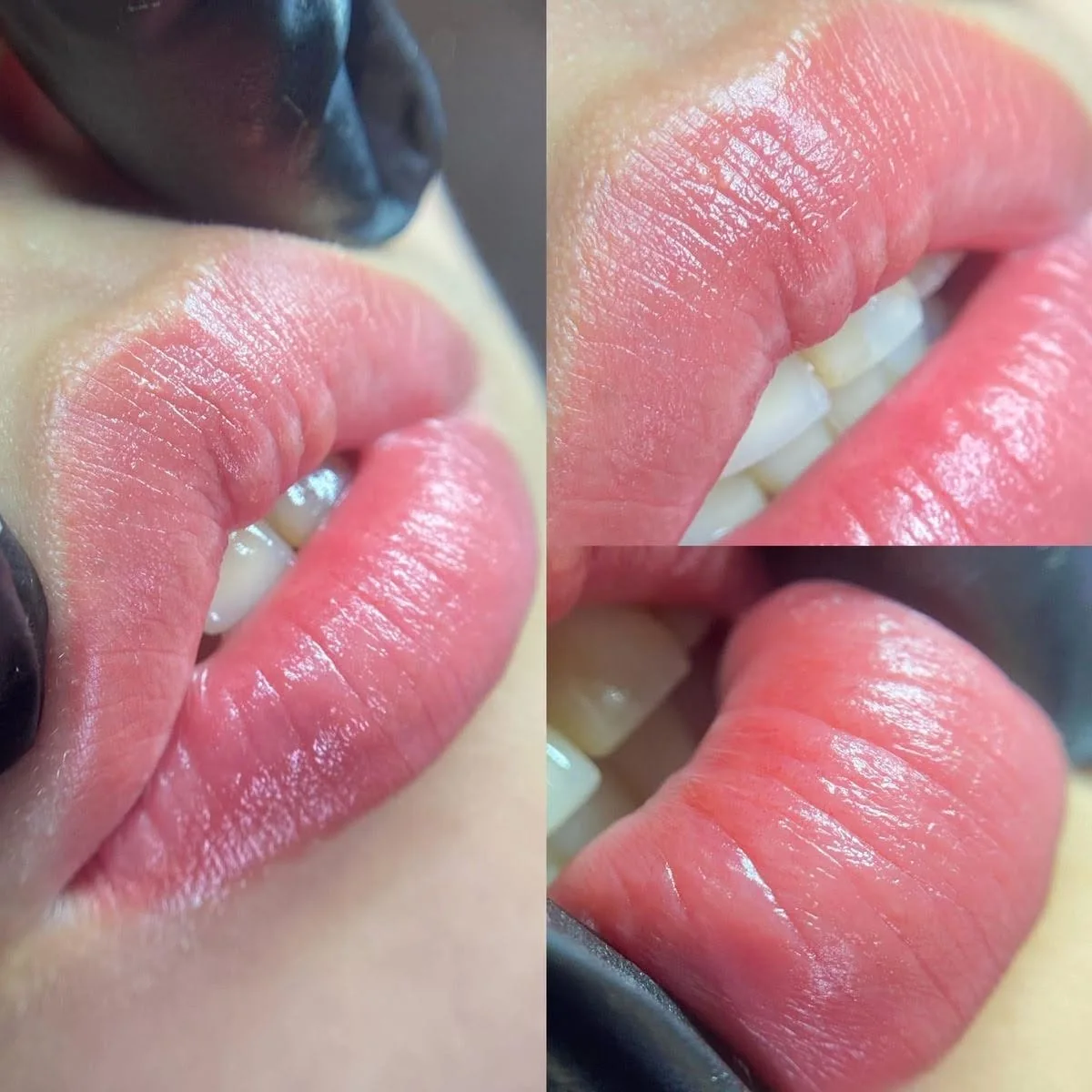 Lip blush before and after