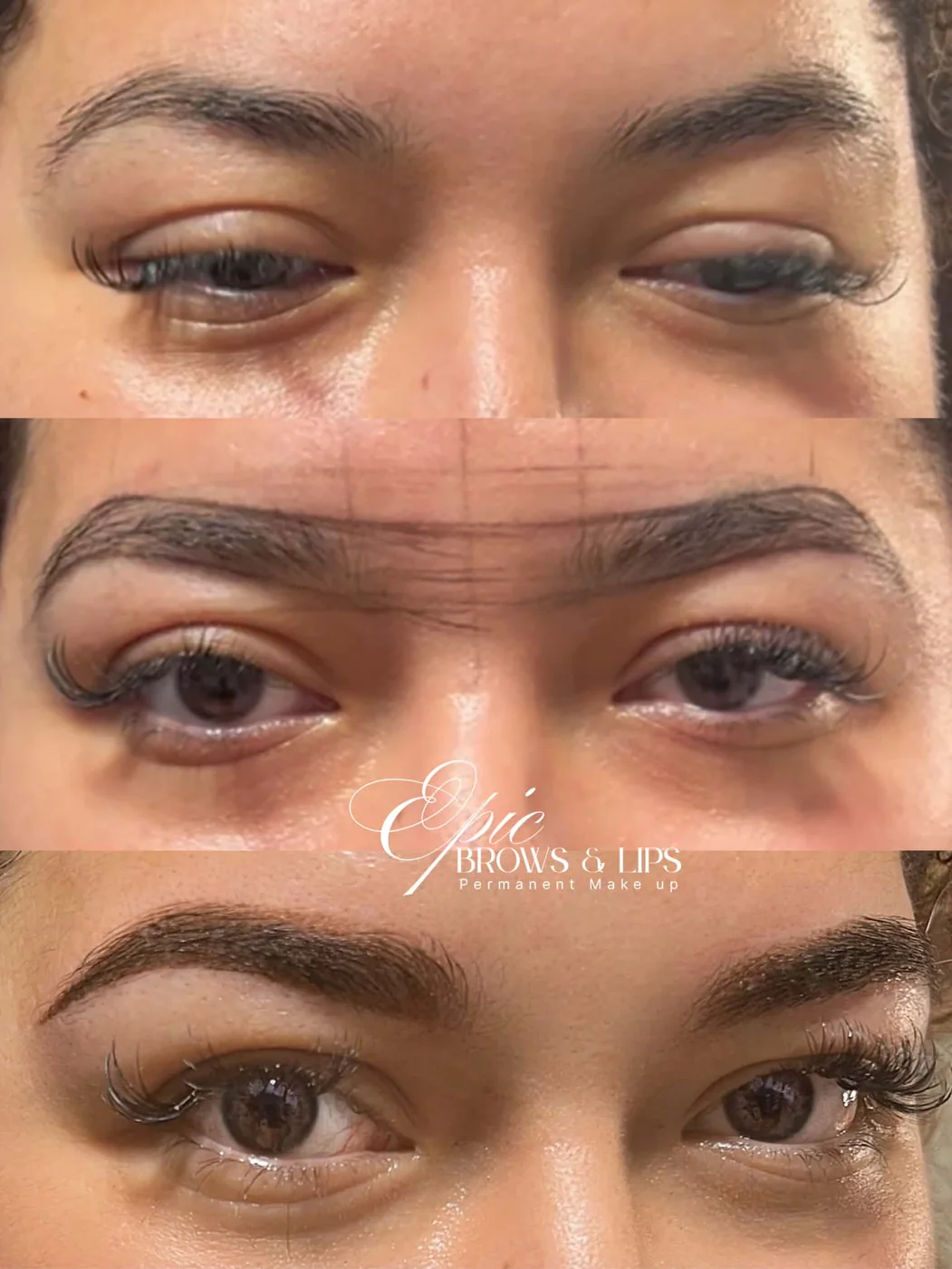 Ombré powder brow permanent makeup result in Chicago