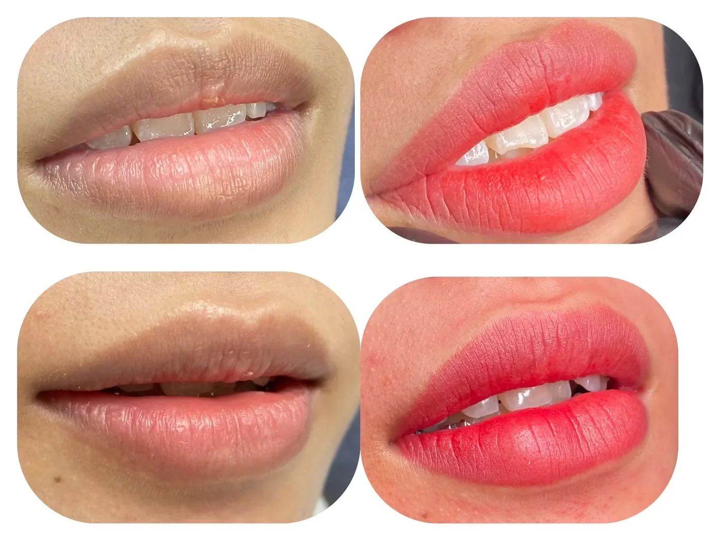 Lip blush result collage